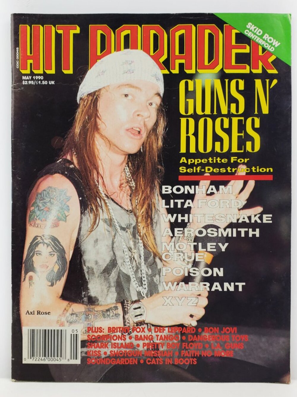 Hit Parader Magazine VTG 1990 Guns n' Roses Axl KISS Motley Crue Poison Skid Row